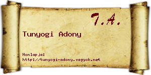 Tunyogi Adony névjegykártya